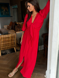 Eve Day Dress in Vivid Red