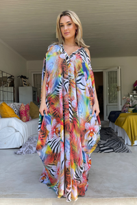 Orchid Zebra Glamour Kaftan