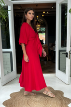 Eve Day Dress in Vivid Red