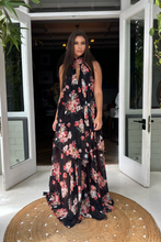 Floral Siren Tie Neck Gown