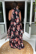 Floral Siren Tie Neck Gown