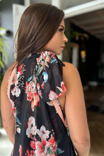 Floral Siren Tie Neck Gown