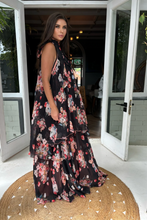 Floral Siren Tie Neck Gown