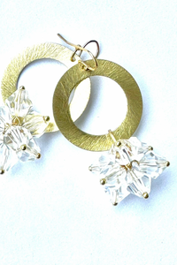 Golden Cascade Crystal Earrings