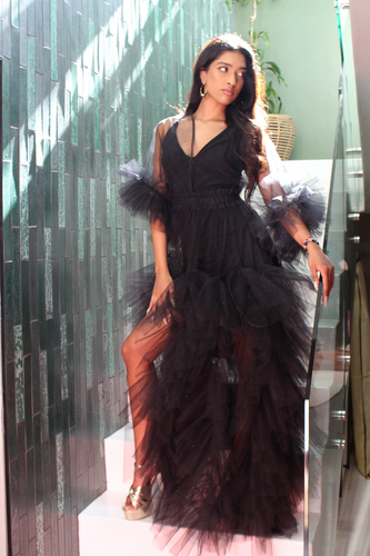 Diva Tulle Maxi Gauged gown