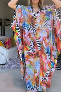 Orchid Zebra Glamour Kaftan